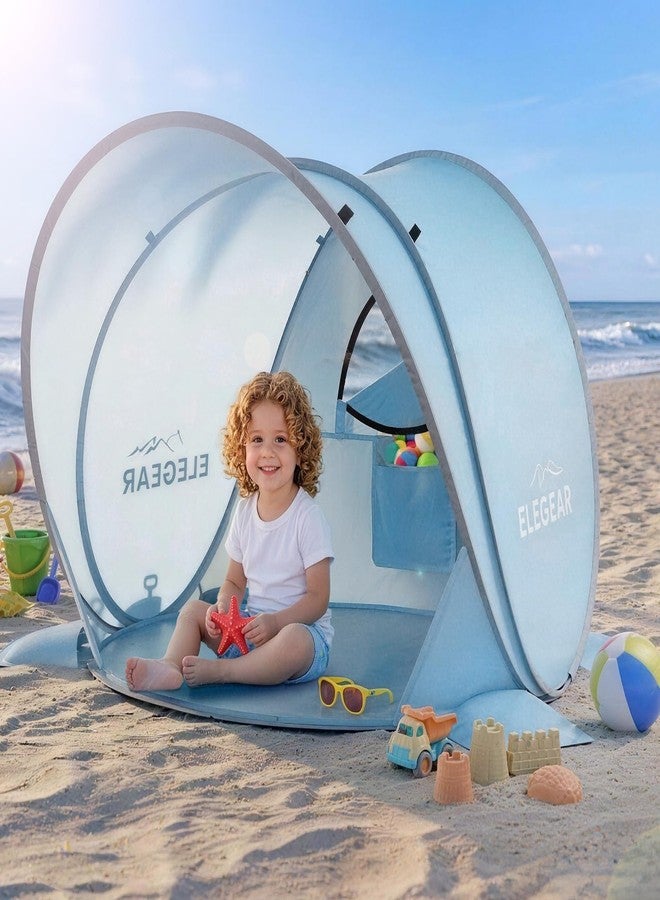 Elegear CumbreX™ Pop Up Baby Beach Tent with Mini Canopy 1S Setup, Blue - Image 1
