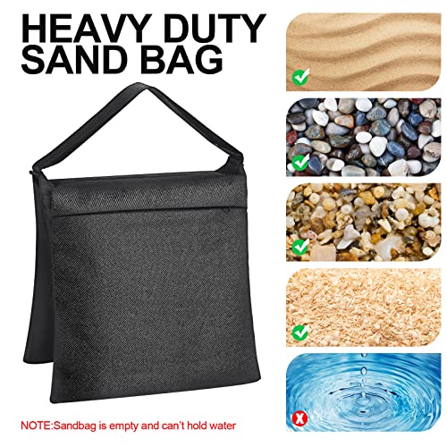 Hoteam 12 Sets Sandbag Weight Bag with Zipper, Spring Clamps, Hooks Heavy Duty Sand Bags Weights for Christmas Tree Stand, Outdoor Decorations, Canopy Tent, Fixed Brackets - Image 5