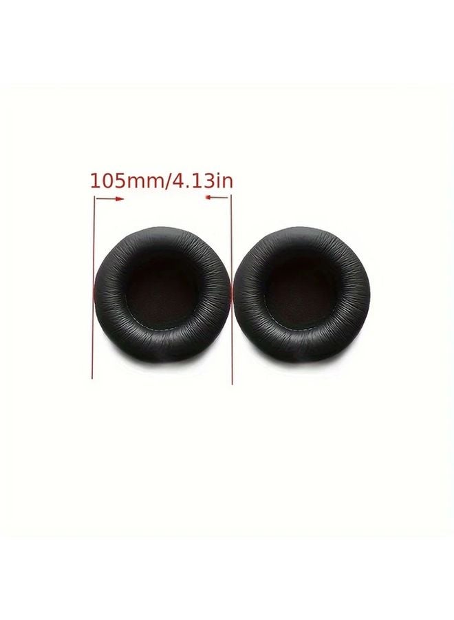 105mm 2pcs PU Leather Anti Noise Headphone Ear Cushion Set Protective Pads - Image 1