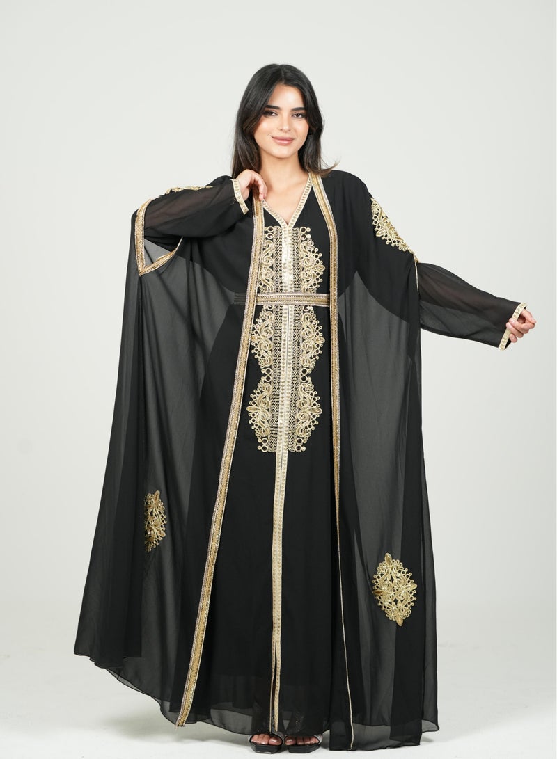 AL BENT AL SHARQIEH embroidered kaftan dress jalabia - Image 2