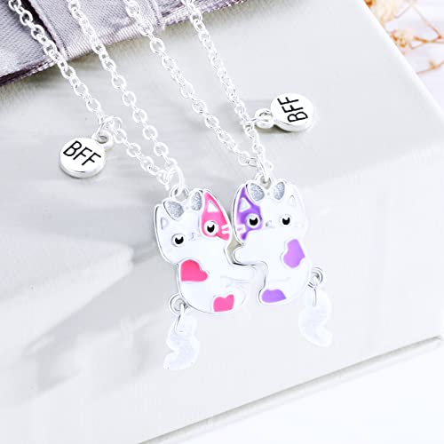 DOYYCA Best Friend Necklace Gifts Magnetic Matching Friendship Necklace for 2 Girls BFF Sister (Cat) - Image 2