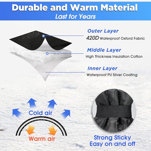 IPOW Outdoor Faucet Covers for Winter Freeze Protection - Pro 10"H x 6.3"W Outside Hose Bib Reusable Thickened Water Spigot Covers Winter Insulated, Waterproof Water Faucet Socks - 4 Pack - Image 4