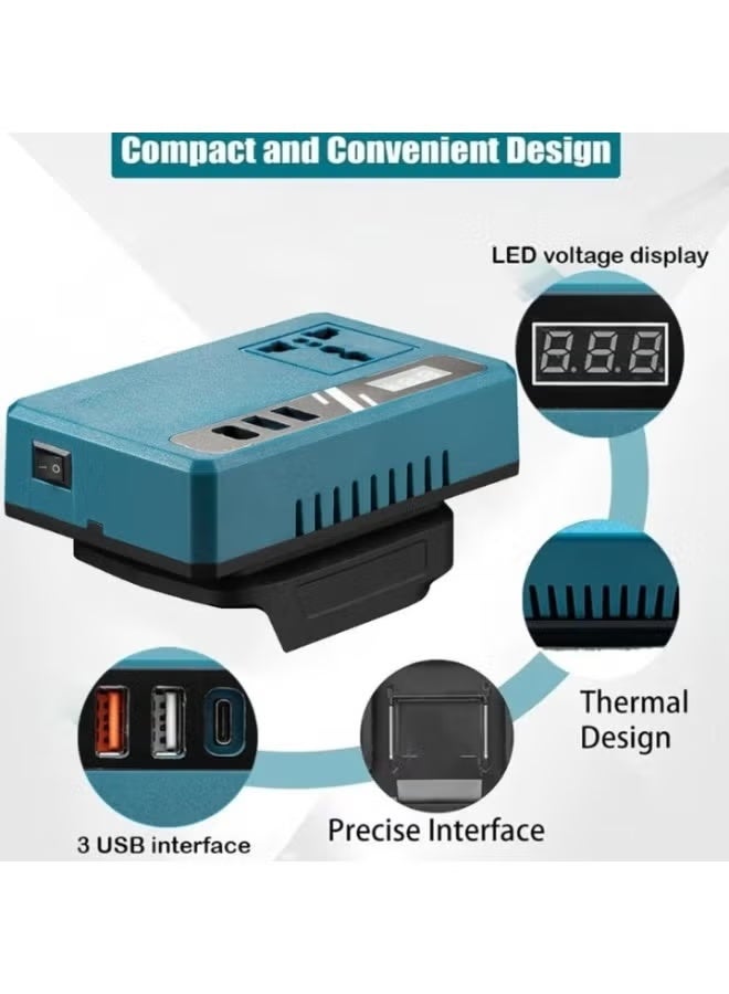 ELTRAZONE Intelligent Portable Power Inverter High Compatibility DC Converter 21V–180V to 220V AC with Fast Flash Charging, Anti Shock Protection, Stable Output for Home Travel Emergency Use - Image 4