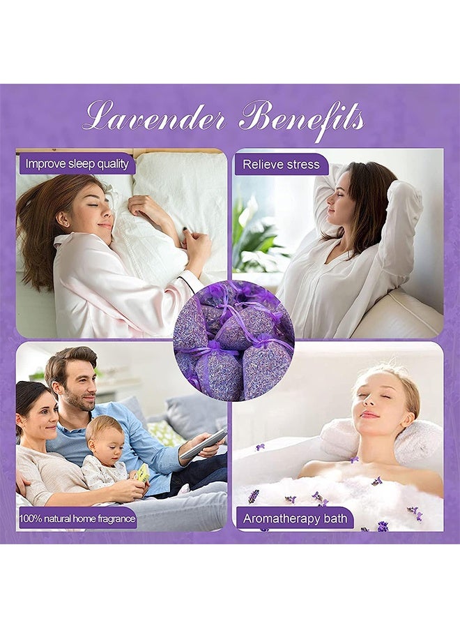 YJ 10-Piece Sachet With Dried French Lavender Flower Bud Set Purple 7x9cm - Image 2