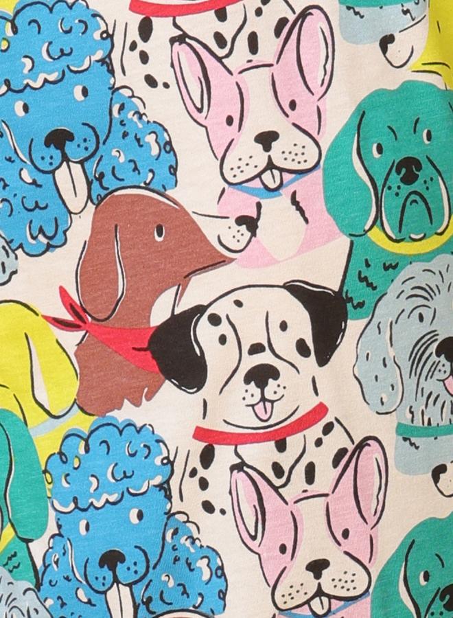 Anthrilo All-Over Dog Print Short Sleeve T-Shirt and Shorts Set - Image 5