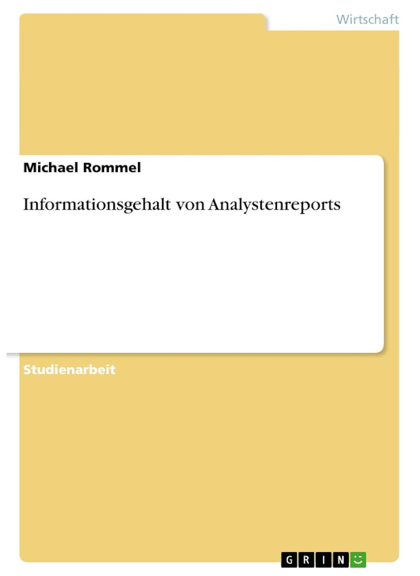 Informationsgehalt von Analystenreports 