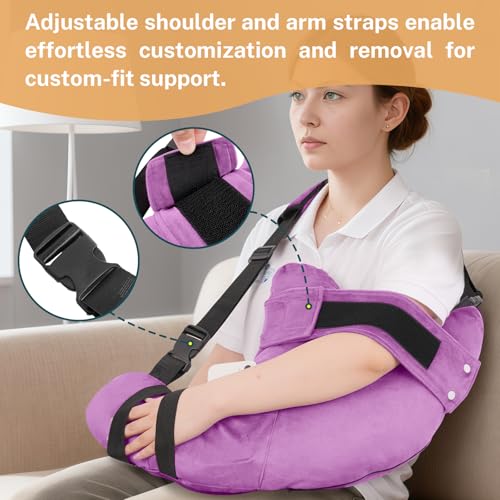 KUAZIDAR Shoulder Pillow Rotator Cuff Pillow - Arm Sling Side Sleeper Pillows for Adults, Post Shoulder Surgery Rotator Cuff Brace, Neck, Shoulder Pain, Post surgery gifts for women and men (Purple, Large) - Image 3