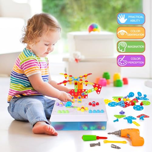 Haifeng 223 Pieces Kid Screwdriver Toy,Greative Drill Set,Magic Montessori Play Toolbox,Game Activities Center for Kids Ages 3-10 Years Old - Image 2