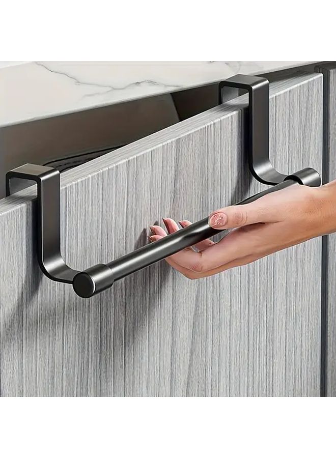 White 13.98inch Stainless Steel Towel Rack Over Door Mount No Tools - Image 2