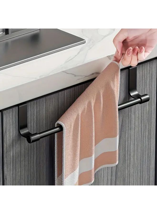 White 13.98inch Stainless Steel Towel Rack Over Door Mount No Tools - Image 5
