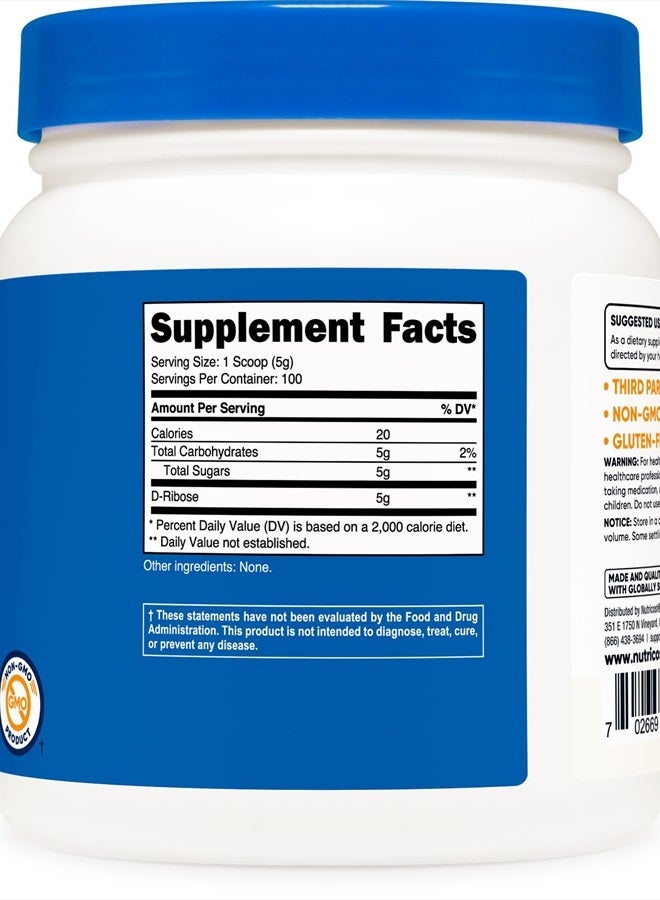 Nutricost D-Ribose Powder 500 Grams - 5000mg Per Serving, Non-GMO (500 Grams)  - Image 4