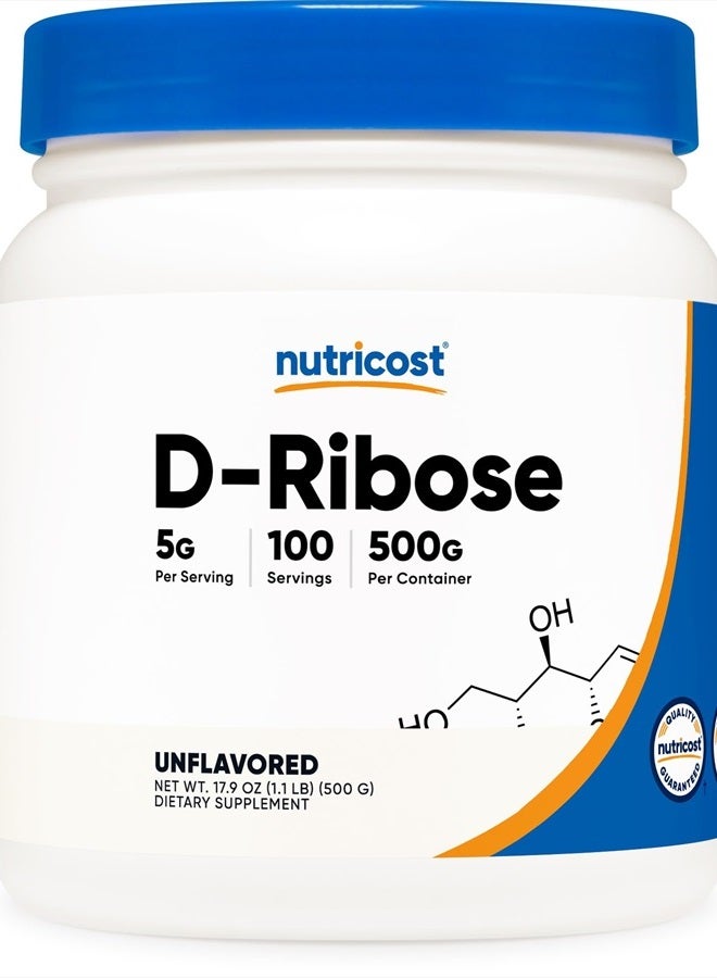 Nutricost D-Ribose Powder 500 Grams - 5000mg Per Serving, Non-GMO (500 Grams)  - Image 1