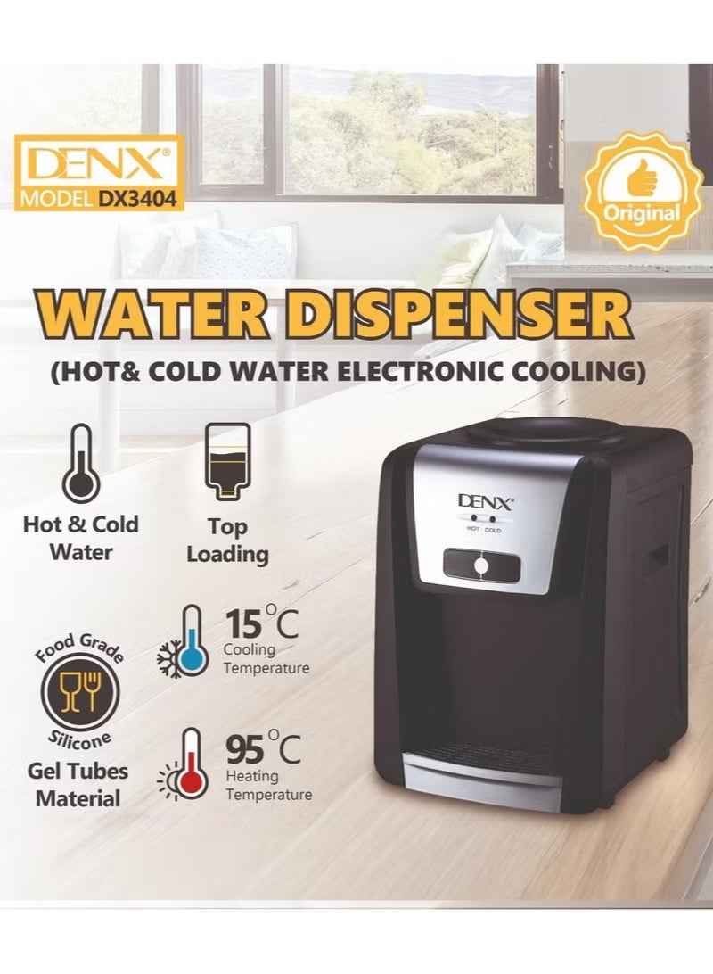 Denx Top Loading Water Cooler, Countertop Water Dispenser, Hot and Cold Water Dispenser DX3404 - Image 2