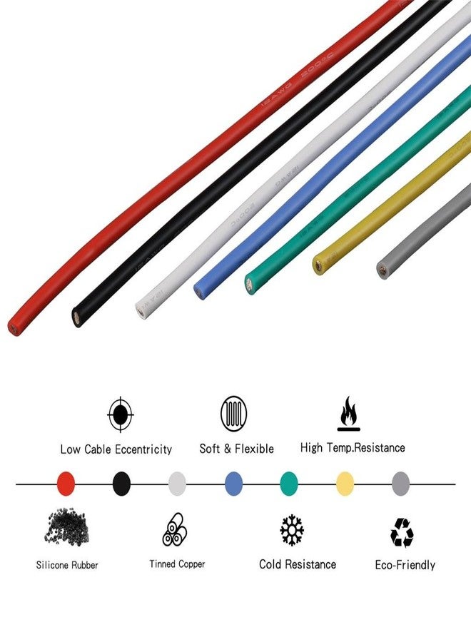 BNTECHGO 12 Gauge Silicone Wire Kit Ultra Flexible 7 Color High Resistant 600V 200 deg C Silicone Rubber Insulation 12 AWG Silicone Wire 680 Strands of Tinned Copper Wire Stranded Wire Cable - Image 4