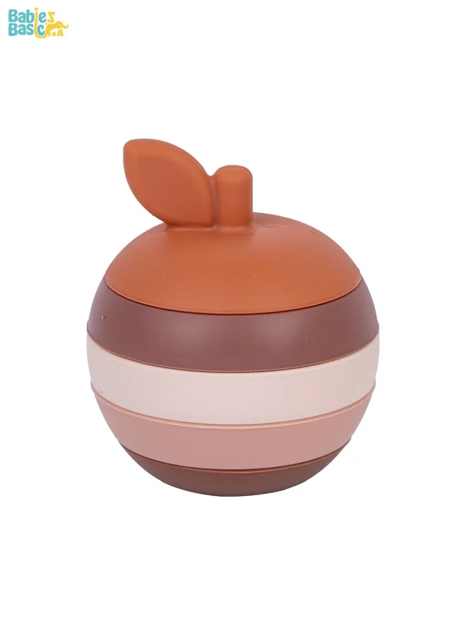 Babies Basic Silicone Stacking Toy For Babies/Kids, Apple Shape, Bpa Free 100% Safe - Apple