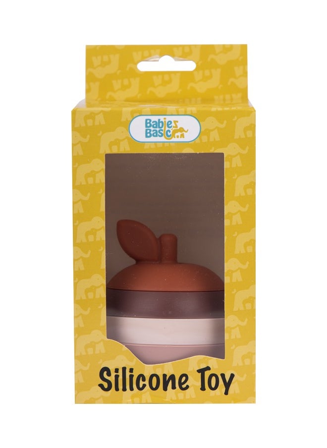 Babies Basic Silicone Stacking Toy For Babies/Kids, Apple Shape, Bpa Free 100% Safe - Apple  - Image 5