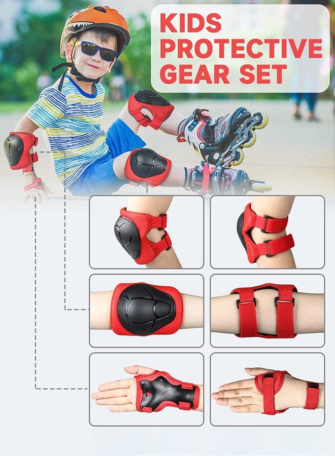 Polish'D Kids Protective Gear Set Knee Pads for Kids 3-14 Years Toddler Knee and Elbow Pads with Wrist Guards 3 in 1 for Skating Cycling Bike Rollerblading Scooter - Image 4