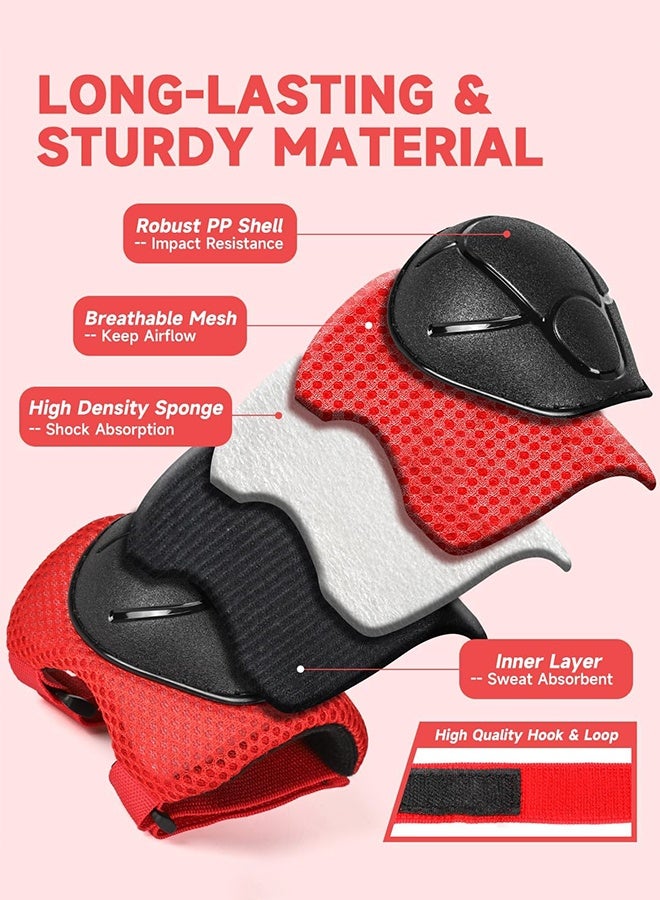 Polish'D Kids Protective Gear Set Knee Pads for Kids 3-14 Years Toddler Knee and Elbow Pads with Wrist Guards 3 in 1 for Skating Cycling Bike Rollerblading Scooter - Image 3