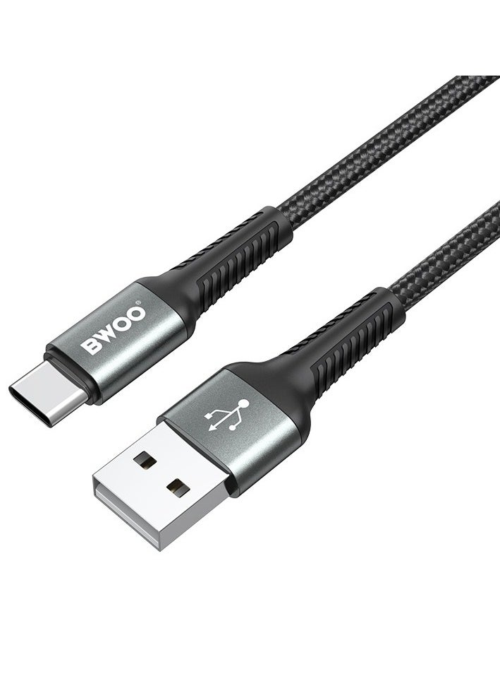 BWOO BWOO Aluminum Alloy Charger Cable Nylon Braided Cable 1M for Iphone, Ipad & Android Phones – USB A to USB C  - Image 2