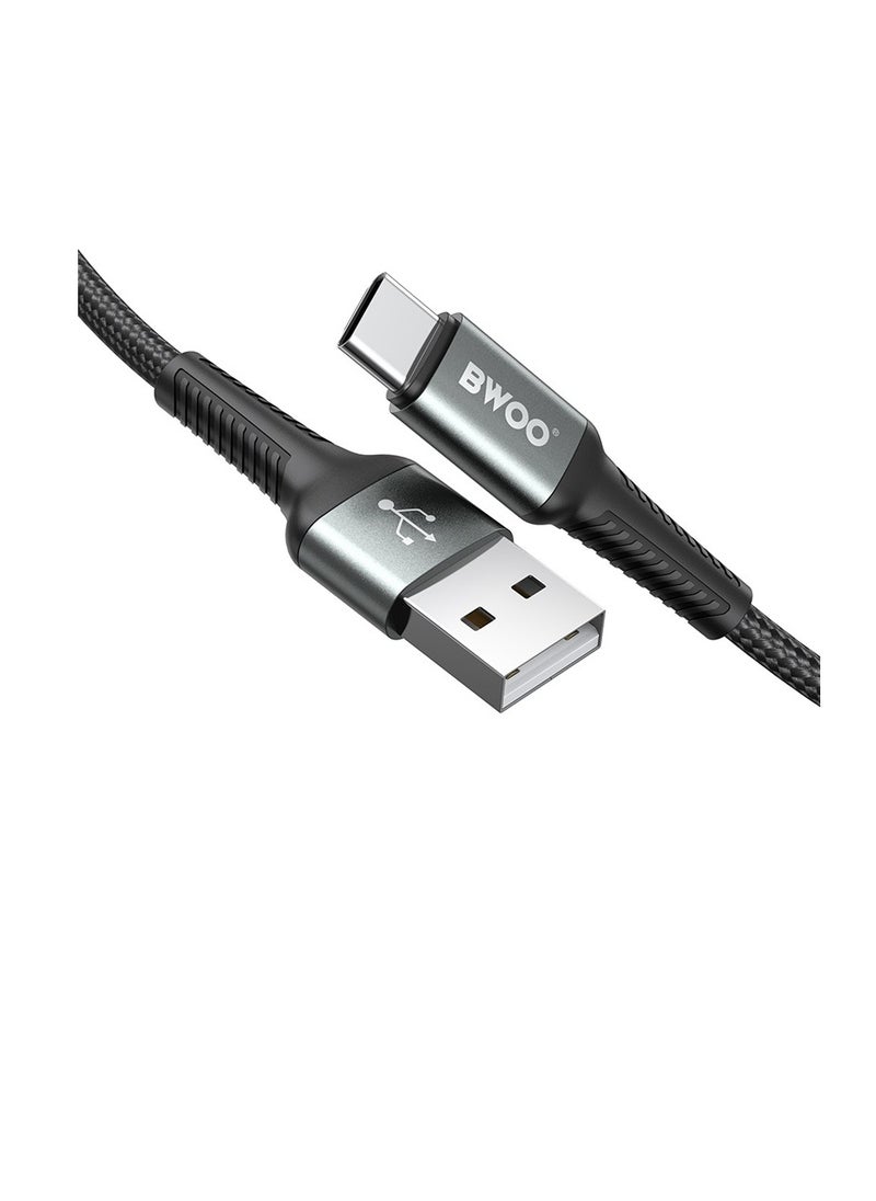 BWOO BWOO Aluminum Alloy Charger Cable Nylon Braided Cable 1M for Iphone, Ipad & Android Phones – USB A to USB C  - Image 3