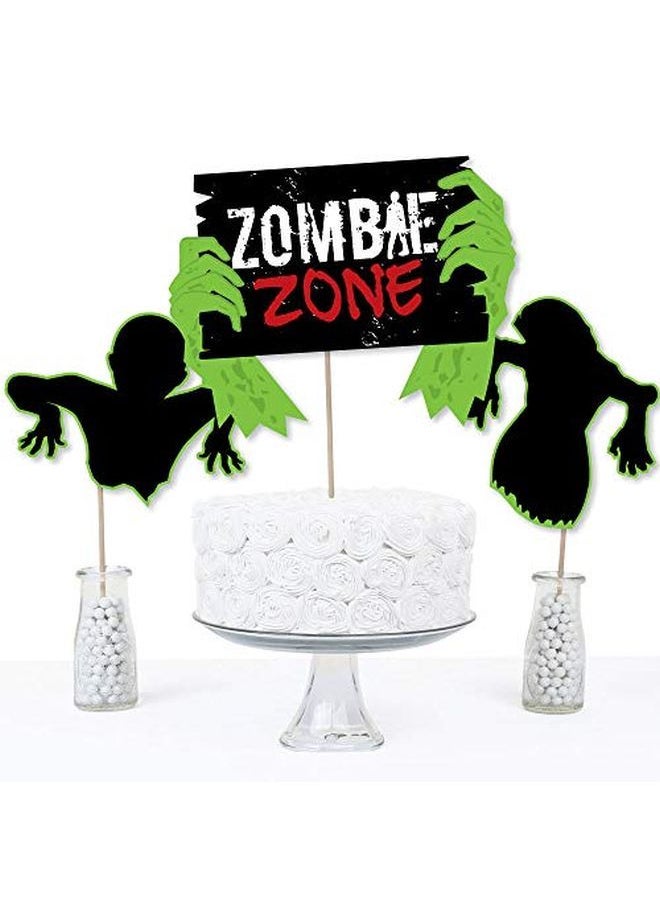 Big Dot of Happiness - Zombie Zone Halloween Or Birthday Zombie Crawl Party Centerpiece Sticks Table Toppers Set Of 15 - Image 1