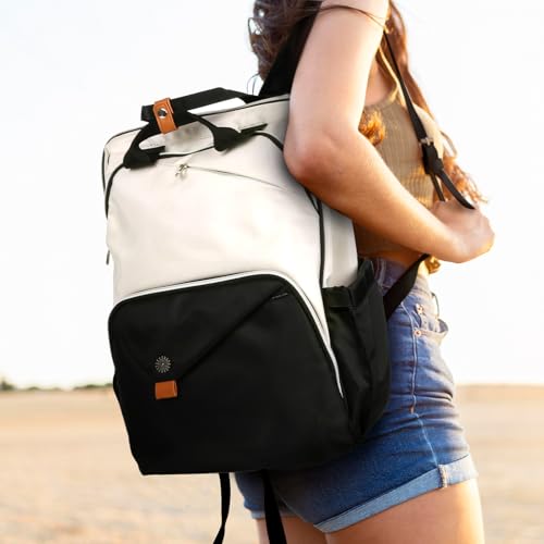 Hap Tim Laptop Backpack for Men, Women, Travel, Work, Nurse, Teacher, Khaki Black (7651-BH) - Image 2