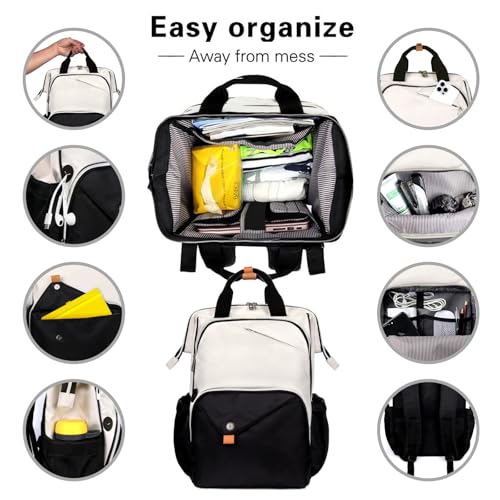 Hap Tim Laptop Backpack for Men, Women, Travel, Work, Nurse, Teacher, Khaki Black (7651-BH) - Image 4