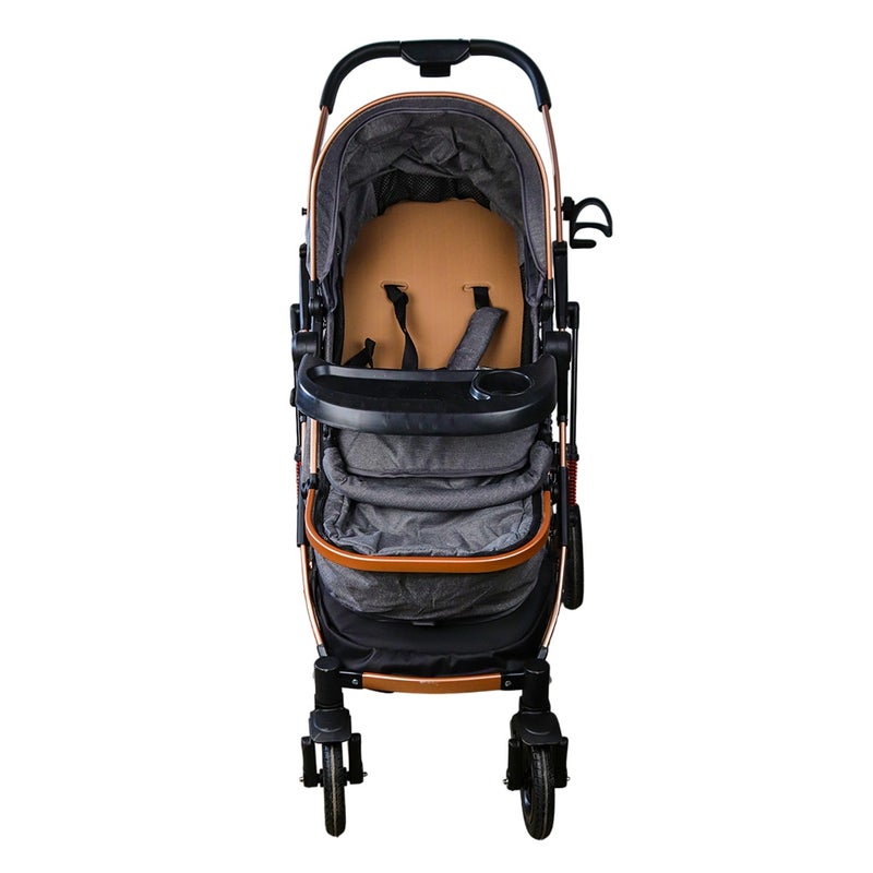 Baby Stroller Aluminum 2 in 1 Highland Stroller Black - A8188S-3 - Image 2