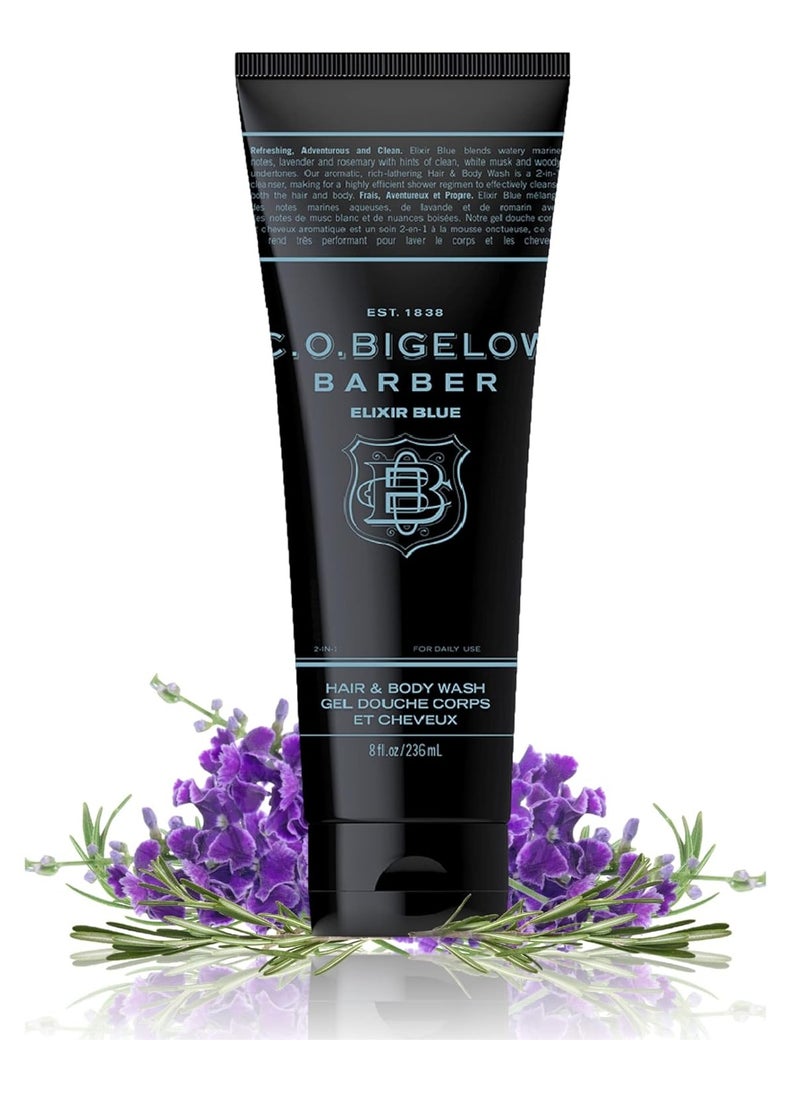 C. O. Bigelow C.O. Bigelow Men's Lavender & Rosemary Moisturizing Shampoo & Body Wash - Elixir Blue No. 1604, 8 fl oz  - Image 1