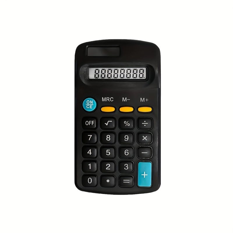 Black Mini Desktop Calculator 8 Digit Dual Power Solar Battery Office Portable - Image 2