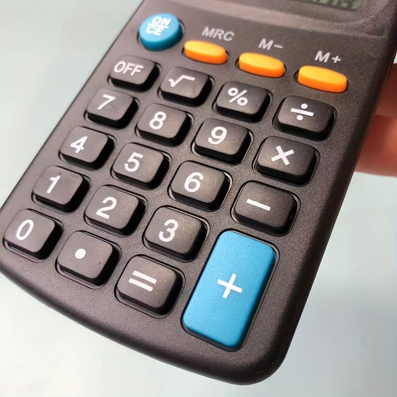Black Mini Desktop Calculator 8 Digit Dual Power Solar Battery Office Portable - Image 3
