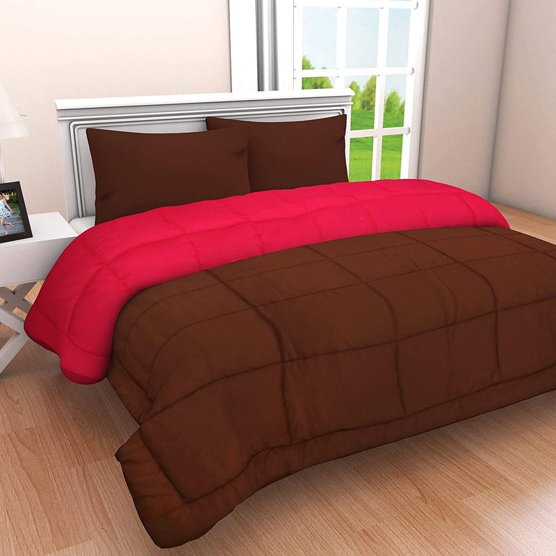 SVT Microfiber 200TC Comforter (Double_ Pink & mahroon) - Image 5