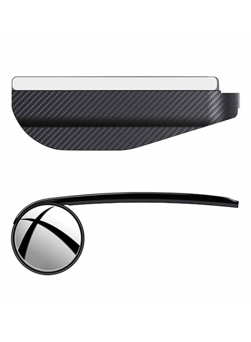 LIMITLESS Car Blind Spot Rearview Mirror 2 PCS, Adjustable Expanded, Carbon Fiber, Rain Eyebrow Reflective Protection Shield, Black  - Image 1