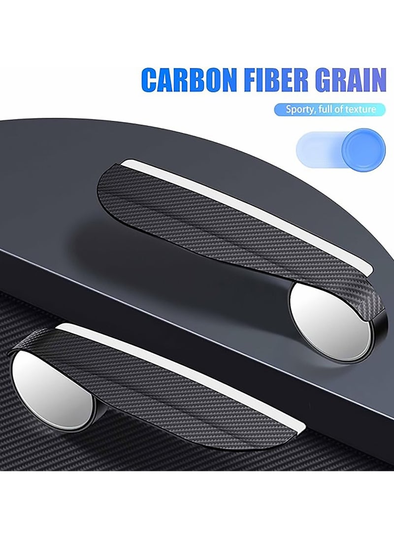 LIMITLESS Car Blind Spot Rearview Mirror 2 PCS, Adjustable Expanded, Carbon Fiber, Rain Eyebrow Reflective Protection Shield, Black  - Image 5