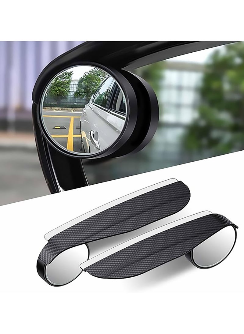 LIMITLESS Car Blind Spot Rearview Mirror 2 PCS, Adjustable Expanded, Carbon Fiber, Rain Eyebrow Reflective Protection Shield, Black  - Image 2