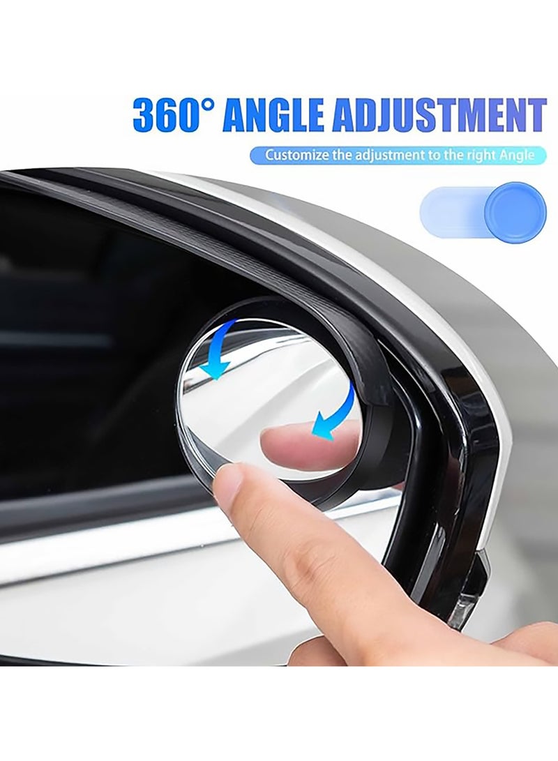 LIMITLESS Car Blind Spot Rearview Mirror 2 PCS, Adjustable Expanded, Carbon Fiber, Rain Eyebrow Reflective Protection Shield, Black  - Image 4