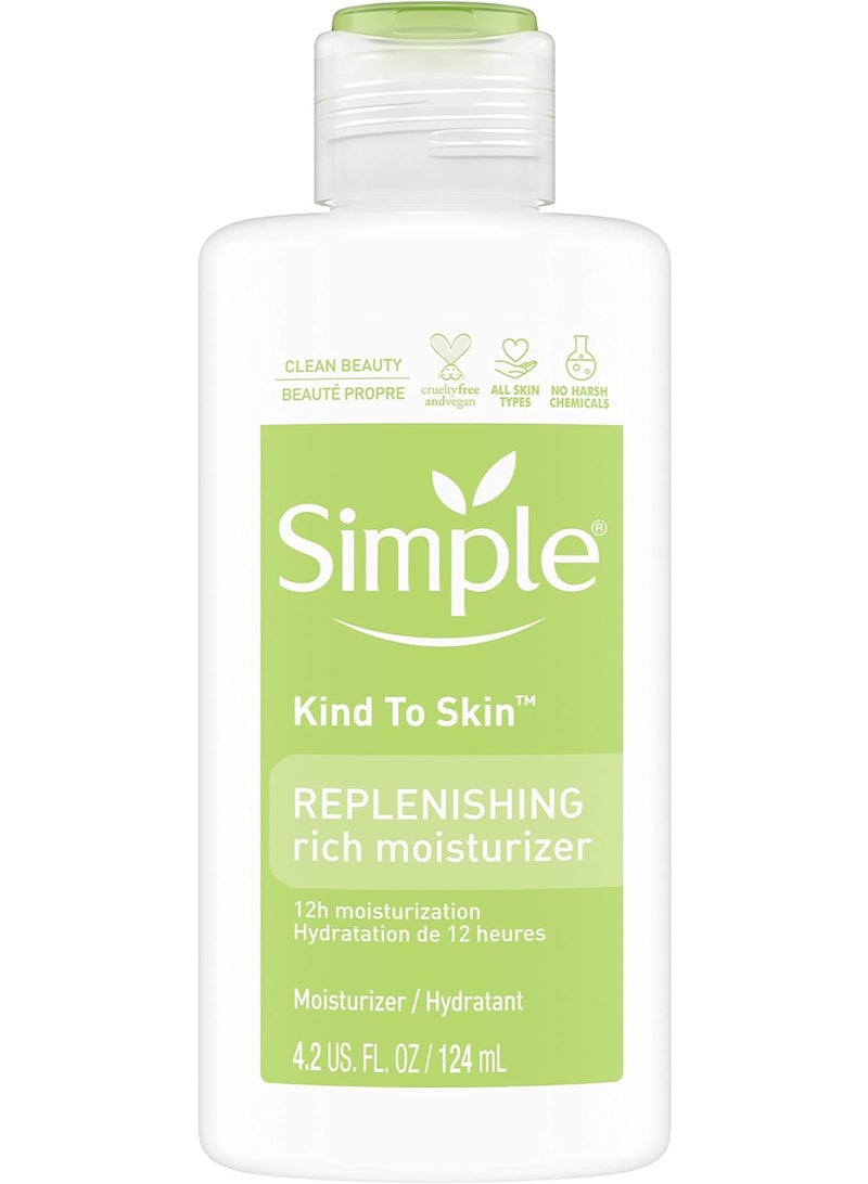 Simple Kind to Skin Face Moisturizer For Sensitive Skin Replenishing Rich 12 Hour Moisturization for All Skin Types 4.2 oz - Image 1