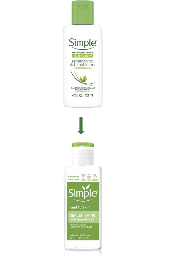 Simple Kind to Skin Face Moisturizer For Sensitive Skin Replenishing Rich 12 Hour Moisturization for All Skin Types 4.2 oz - Image 5