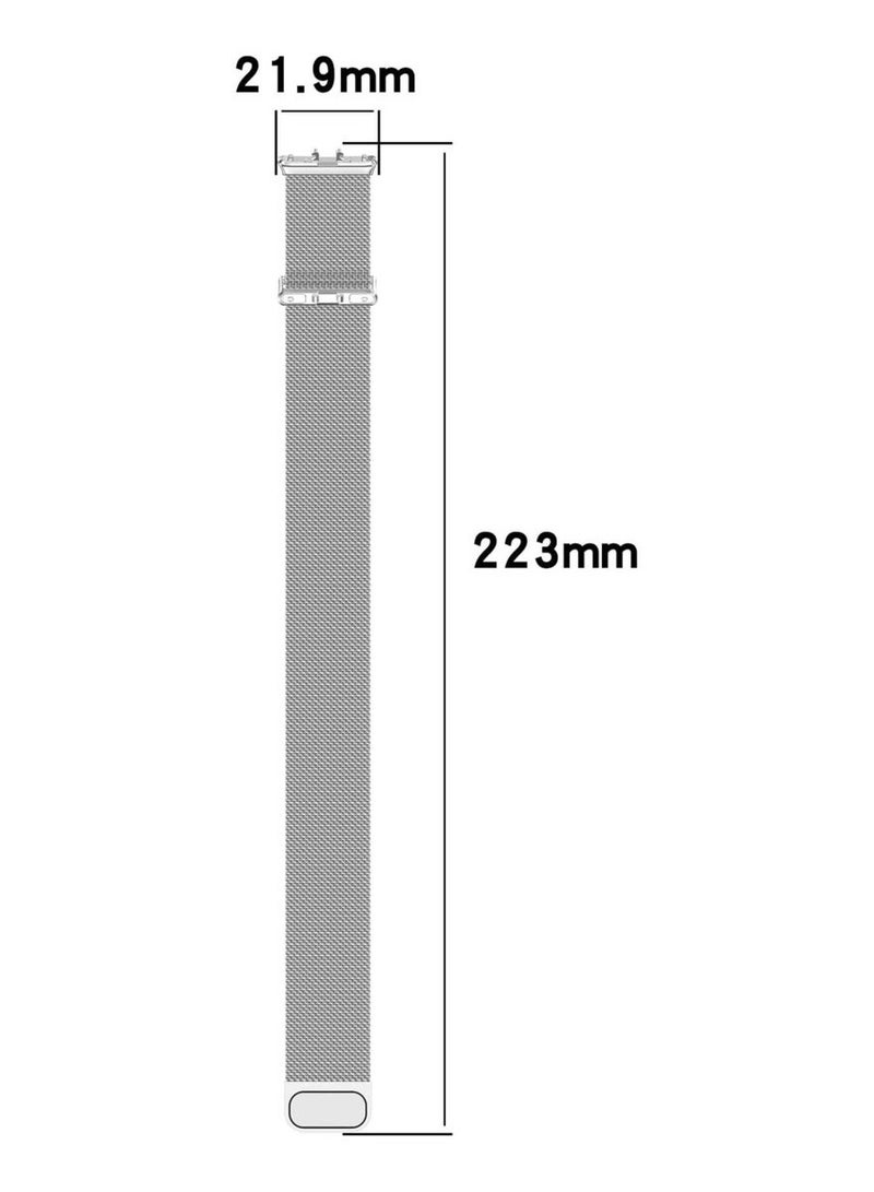 HablTech Metal Strap Compatible with Samsung Galaxy fit 3 Magnetic Replacement Wristbands Milanese Loop Watch Band(Silver) - Image 4