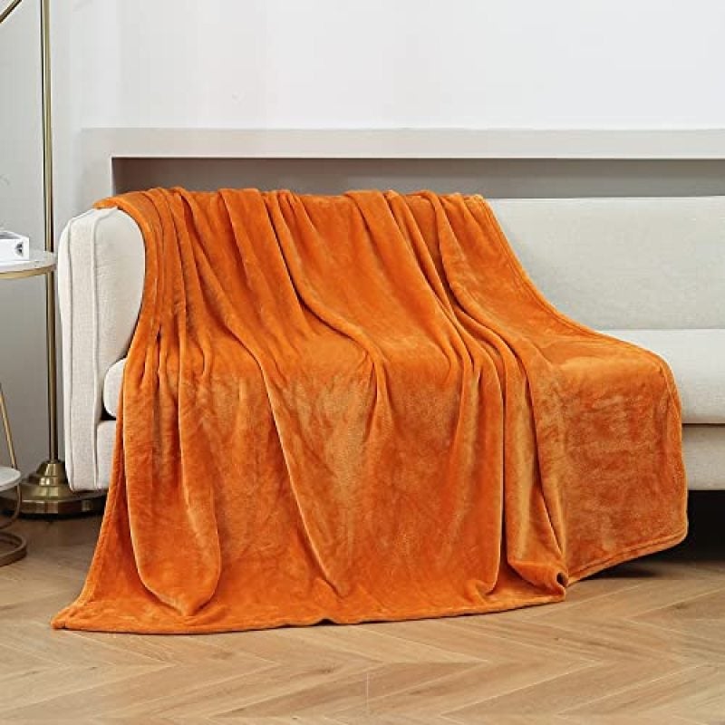 Fleece Throw Blanket 60"x80" Burnt Orange - Double-Sided Soft Plush Warmth Microfiber Throw for Home Couch Bedroom Office Travel Adults Kids Pet Owners - Image 5