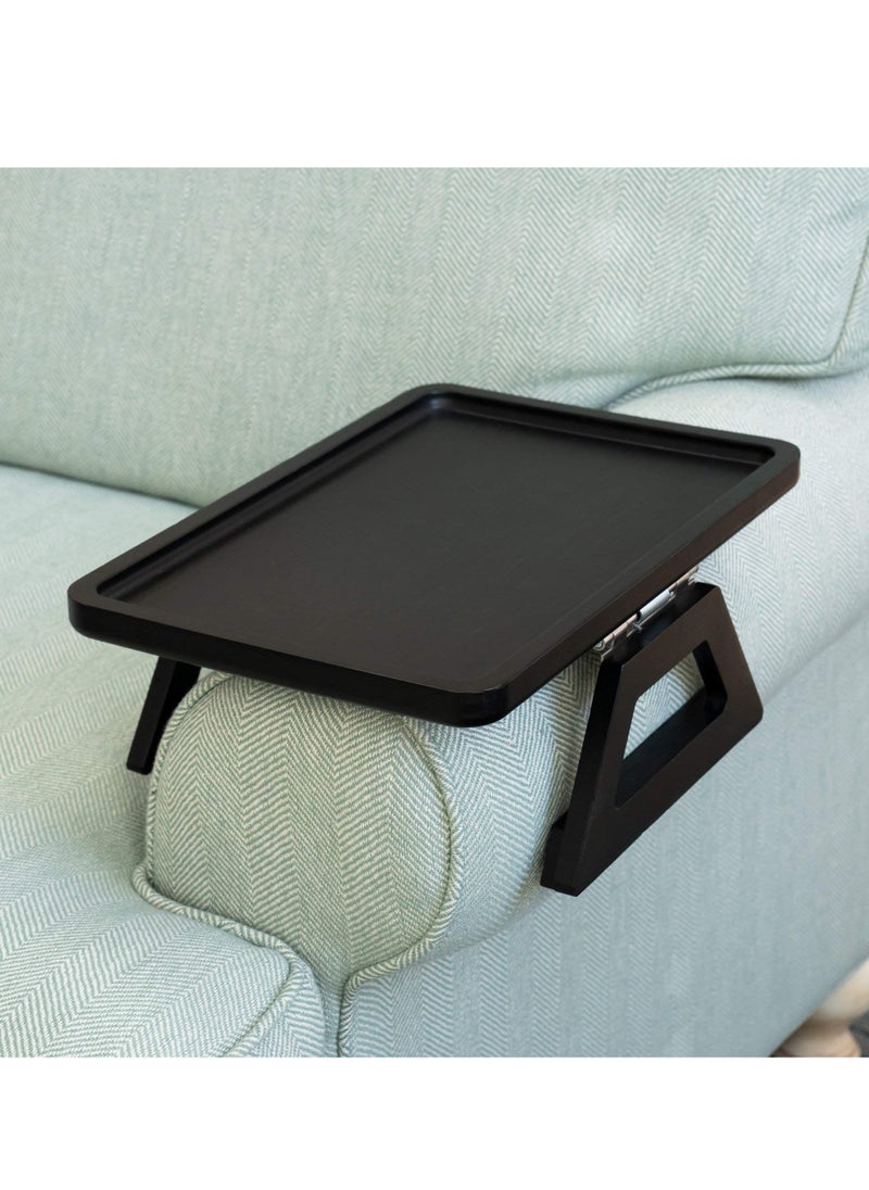 Excefore - Sofa Arm Clip Table for Wide Couches, Couch Arm Tray Table, Portable Table, TV Table and Side Tables for Small Spaces, Stable Sofa Arm Table for Eating and Drink Table - Image 1