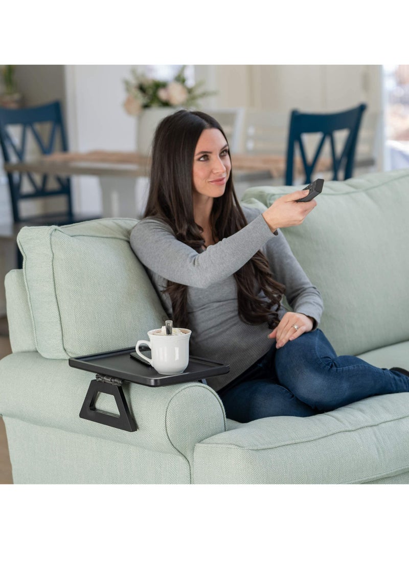 Excefore - Sofa Arm Clip Table for Wide Couches, Couch Arm Tray Table, Portable Table, TV Table and Side Tables for Small Spaces, Stable Sofa Arm Table for Eating and Drink Table - Image 1
