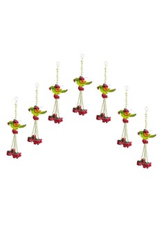 ماركة غير محددة SPHINX Wooden Parrot hangings Artificial Rajnigandha (Tuberose) & Velvet Rose Tassles Clustered Strings Decorative Latkans,Backdrop Hangings for Decorations (Approx 1 ft/12 Inches/30 cms, 5 Pieces)  - Image 1