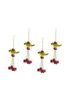 ماركة غير محددة SPHINX Wooden Parrot hangings Artificial Rajnigandha (Tuberose) & Velvet Rose Tassles Clustered Strings Decorative Latkans,Backdrop Hangings for Decorations (Approx 1 ft/12 Inches/30 cms, 5 Pieces)  - Image 2
