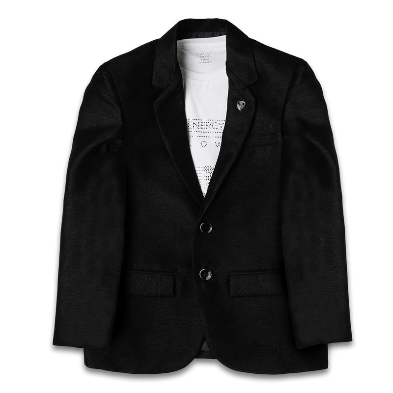 CAVIO Boys Regular Fit Solid Cotton Blazer with T-Shirt - Image 1