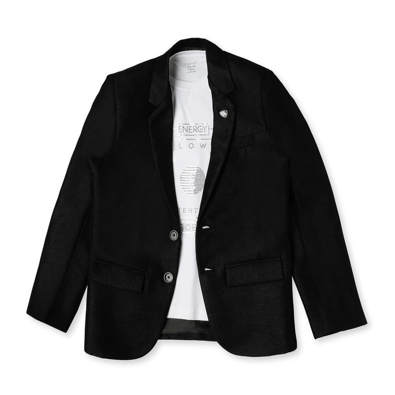 CAVIO Boys Regular Fit Solid Cotton Blazer with T-Shirt - Image 2