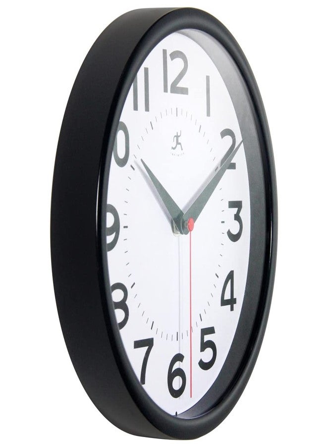 Infinity Instruments Metro 9 Inch Round Silent Non- Ticking Modern Wall Clock, Modern Style Décor for Any Room, Easy to Read Face, Black - Image 3