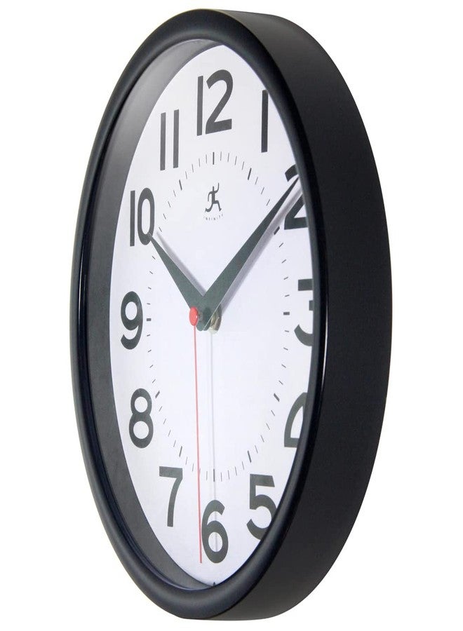 Infinity Instruments Metro 9 Inch Round Silent Non- Ticking Modern Wall Clock, Modern Style Décor for Any Room, Easy to Read Face, Black - Image 4