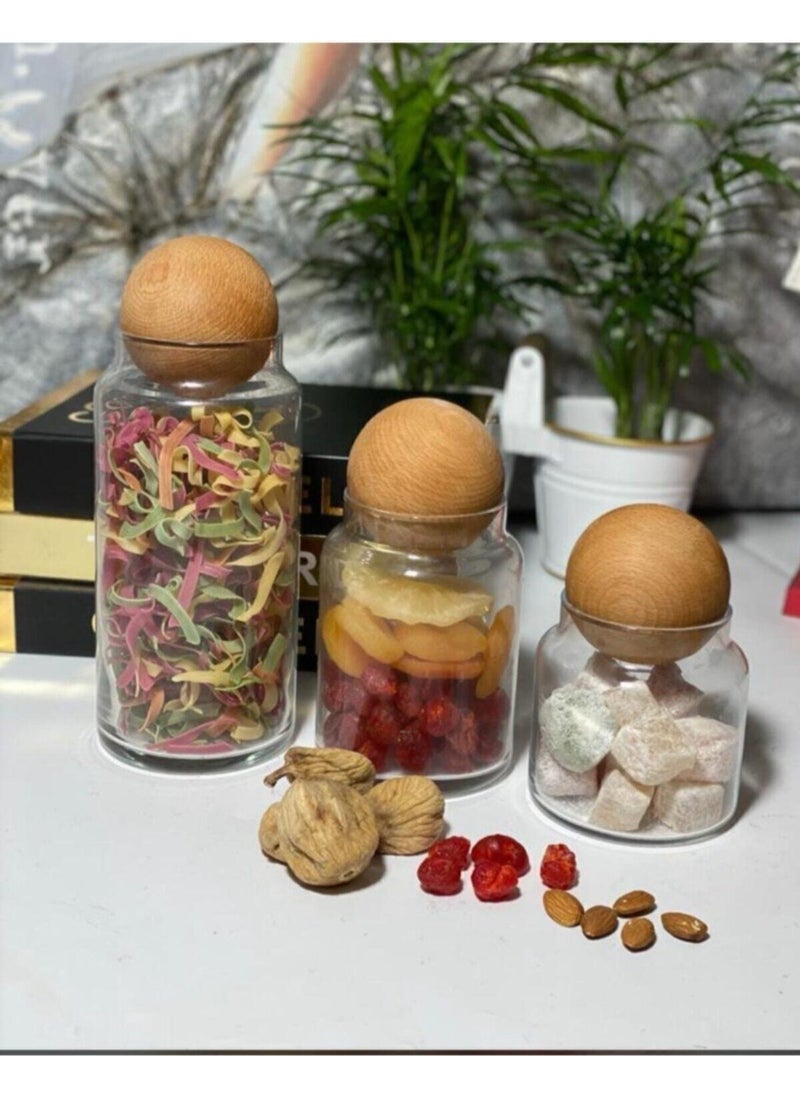 Fbz Home 3-Piece Glass Jar with Top Lid  - Image 2