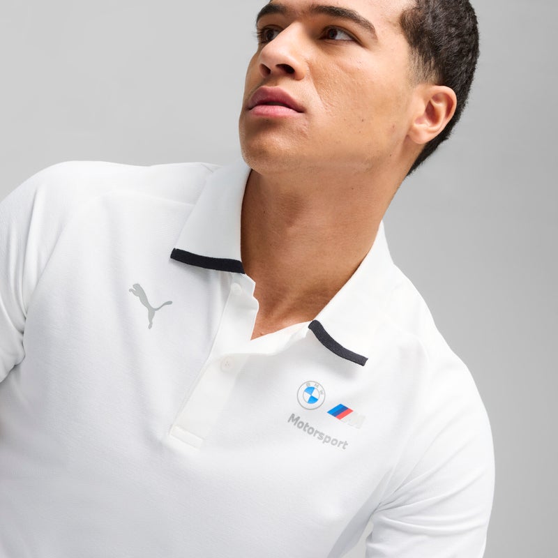 PUMA BMW M Motorsport Mens White Polo Shirt - Image 2